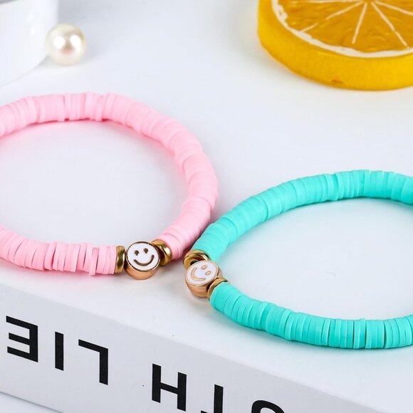 Preppy Beaded Bracelets Set for Teen Girls Women Colorful Friendship Stackable - Picture 5 of 6